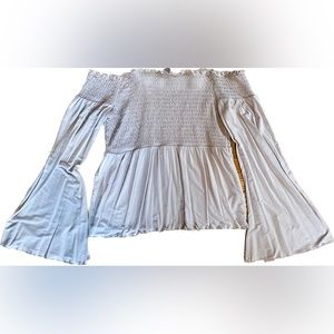 Strapless Bell Sleeve Light Purple Top